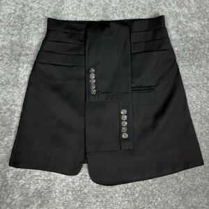 The Kript Mini Skirt Size XS Black‎ Sleeves Gothic Edge City Rave Grungecore